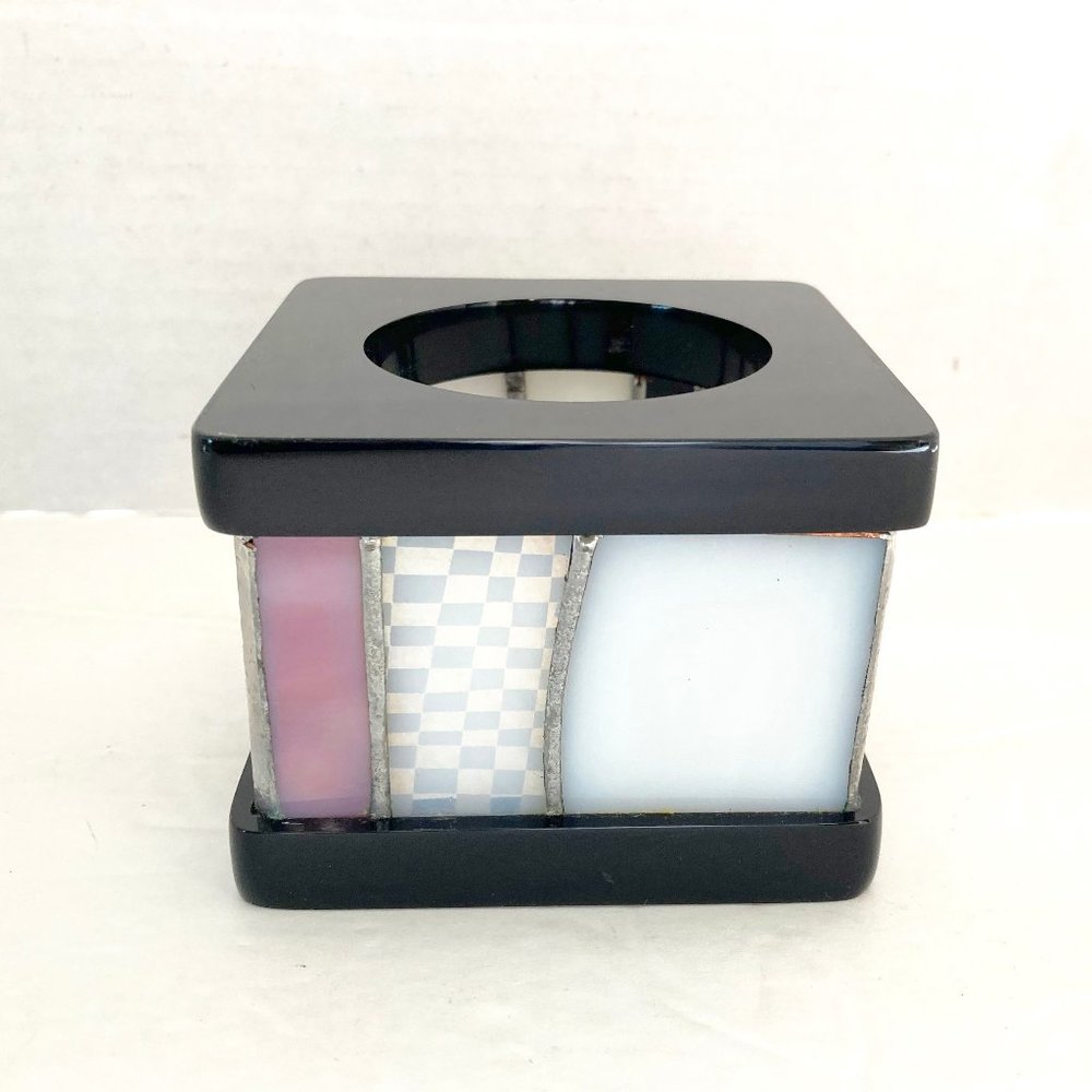 Stained Glass Cotton Ball Holder Vanity